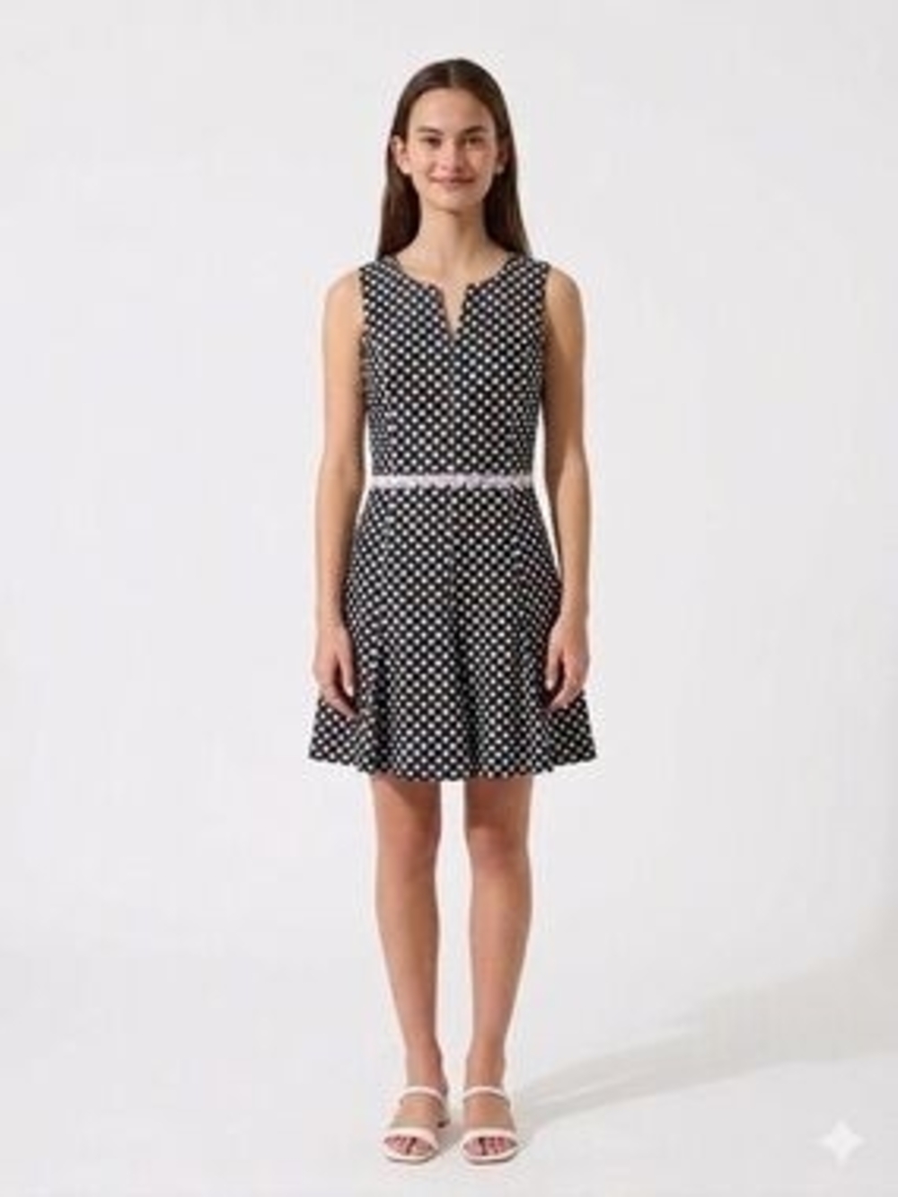 Karl Lagerfeld Black and White Polka-Dot Dress